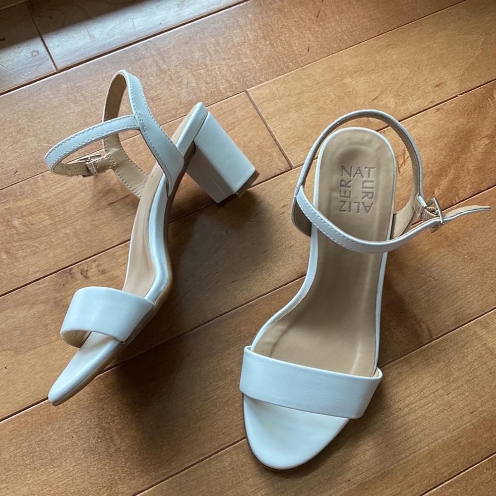 White Naturalizer block heel sandal